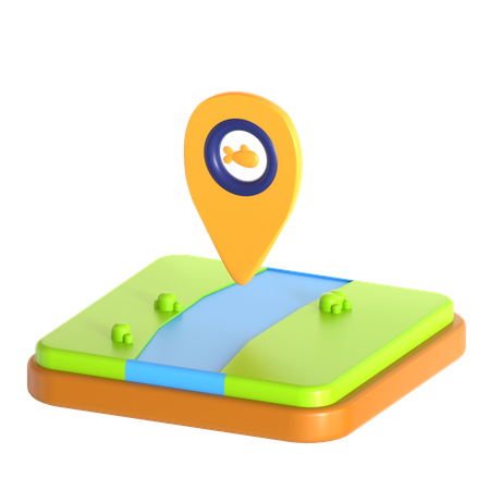 Rio de pesca  3D Icon