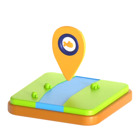 Rio de pesca  3D Icon