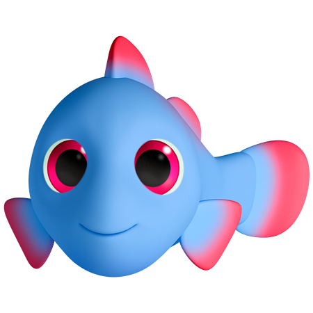 Pescado azul  3D Illustration
