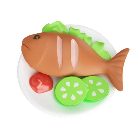 Pescado cocinado  3D Icon