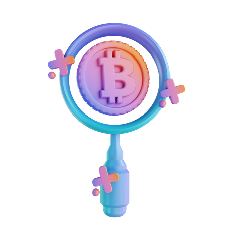 Pesquisar bitcoin  3D Illustration