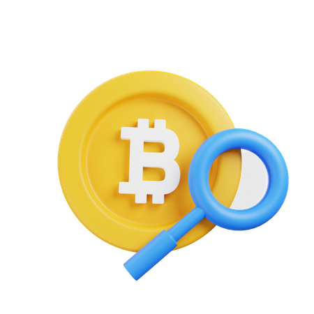 Pesquisa de bitcoin  3D Illustration