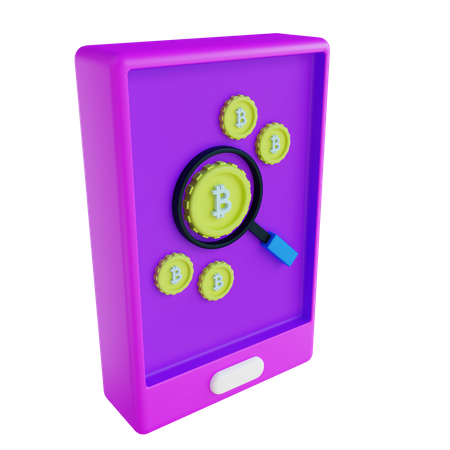 Pesquisa de bitcoin  3D Icon