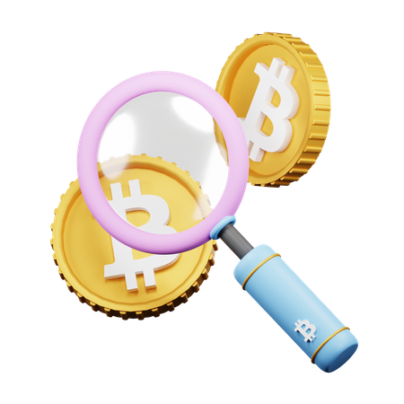 Pesquisa de bitcoin  3D Icon