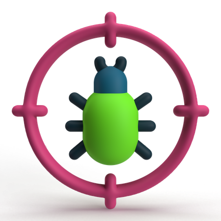 Pesquisa de bugs  3D Icon