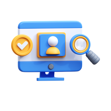 Pesquisa de cliente verificada  3D Icon