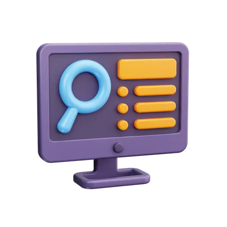 Pesquisa de computador  3D Icon