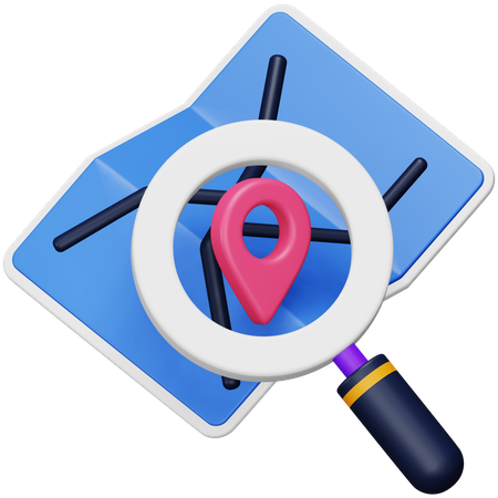 Pesquisa de mapa  3D Icon