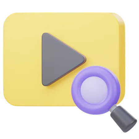 Pesquisa de vídeo  3D Icon