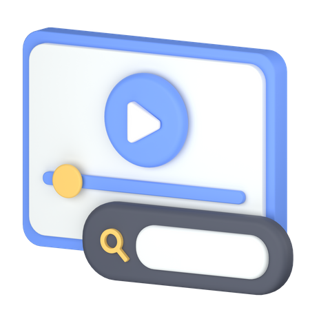 Pesquisa de vídeo  3D Icon