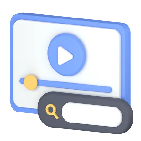 Pesquisa de vídeo  3D Icon