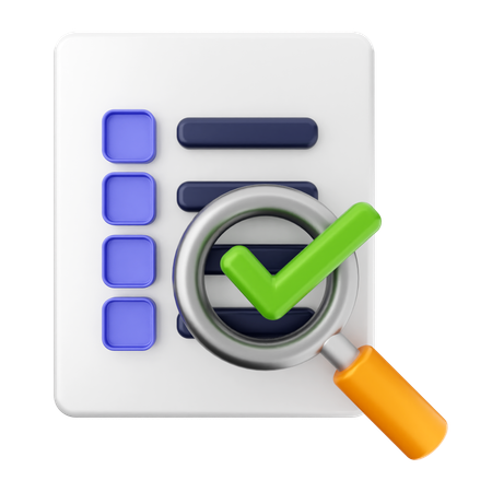 Pesquisa verificação de arquivo aprovada  3D Icon