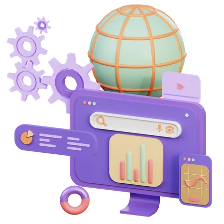 Ilustracao De Icone 3 D De Pesquisa Global Para Web Aplicativo Etc 3D Icon