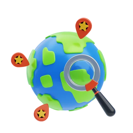 Pesquisa global  3D Icon