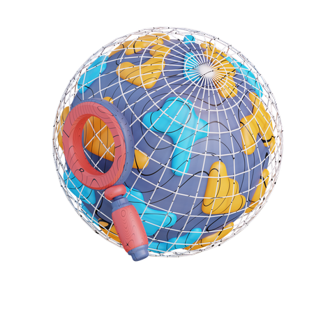 Pesquisa global  3D Icon