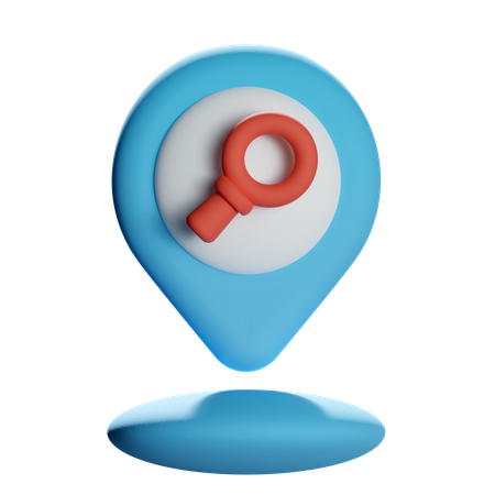 Pin de localização de pesquisa  3D Icon