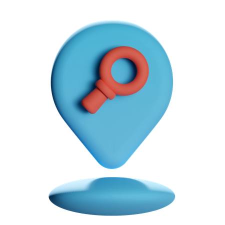 Pin de localização de pesquisa  3D Icon