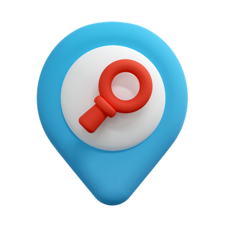 Pin de localização de pesquisa  3D Icon