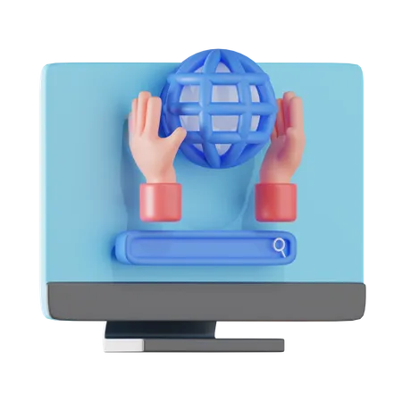 Pesquisa na internet  3D Icon