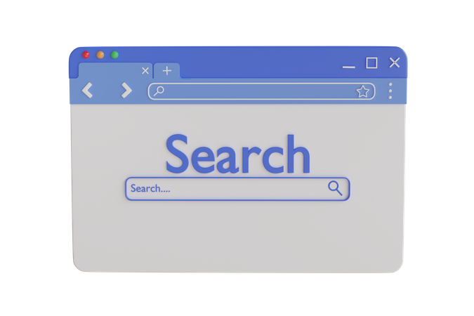 Pesquisa no navegador  3D Illustration