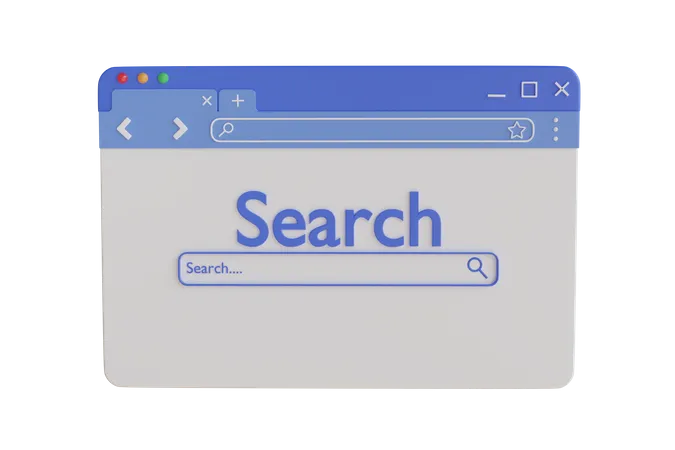 Pesquisa no navegador  3D Illustration