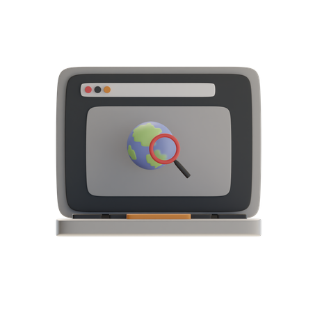 Pesquisa on-line do globo  3D Icon
