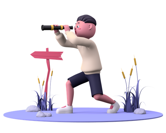 Pesquisando com telescópio  3D Icon