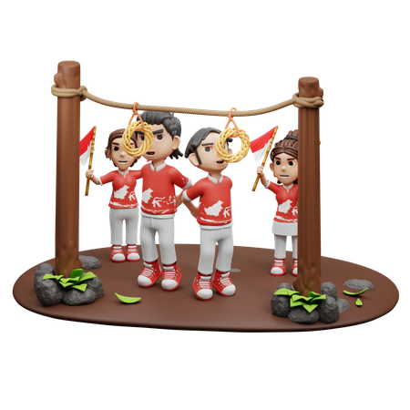 Pessoas brincando de comer biscoitos  3D Icon