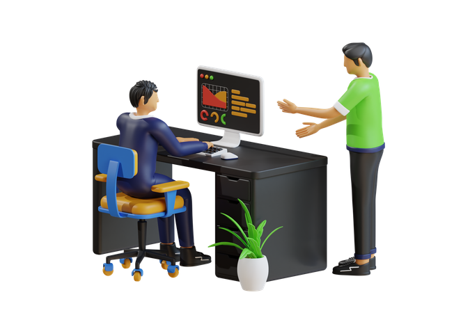Pessoas conversando no escritório  3D Icon