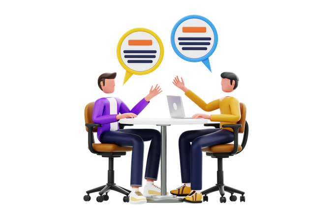 Pessoas de negócios conversando entre si  3D Icon