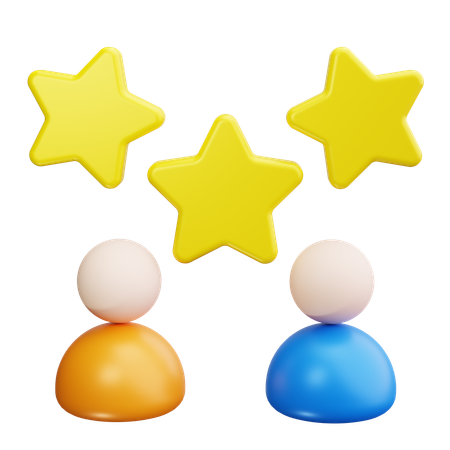 Pessoas segurando estrelas juntas  3D Icon