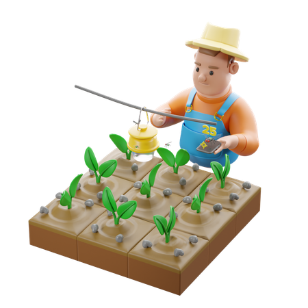 Pest Monitoring With Traps And Sensors  3D Illustration