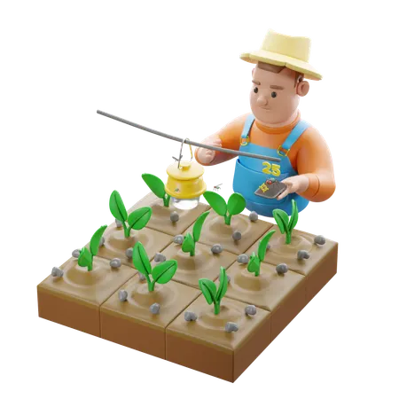 Pest Monitoring With Traps And Sensors  3D Illustration