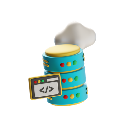 Pestaña de programación en la nube y base de datos  3D Icon