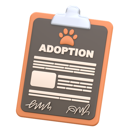 Pet Adoption Certificate  3D Icon