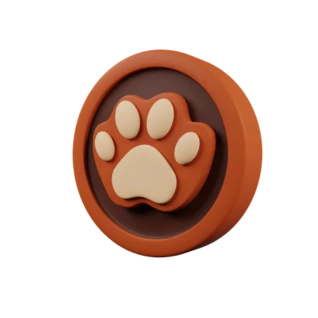 Pet Badge 3 D Icon Contains PNG BLEND GLTF And OBJ Files 3D Icon