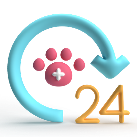 Cuidados com animais de estimação 24 horas  3D Icon