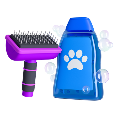 Pet cleanliness elements  3D Icon