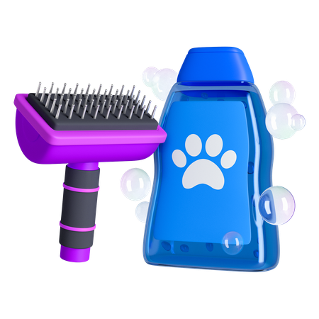 Pet cleanliness elements 3D Icon