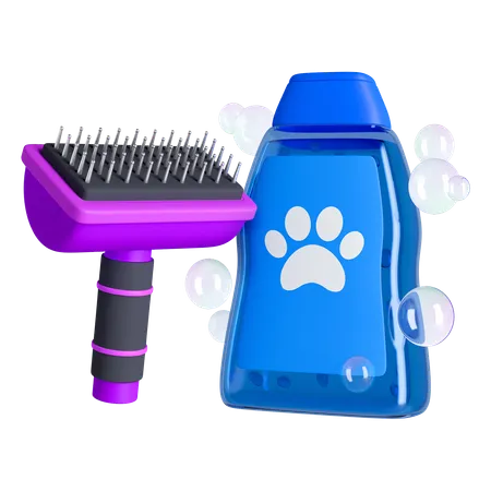 Pet cleanliness elements  3D Icon