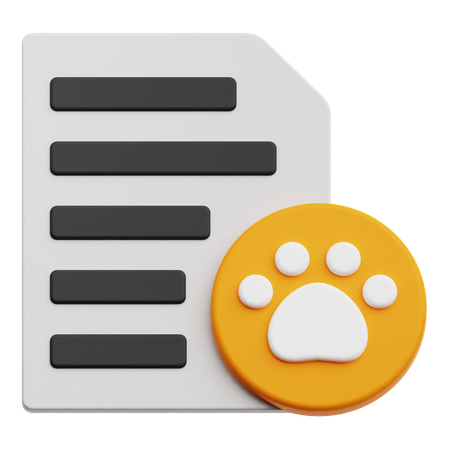 Pet Document  3D Icon
