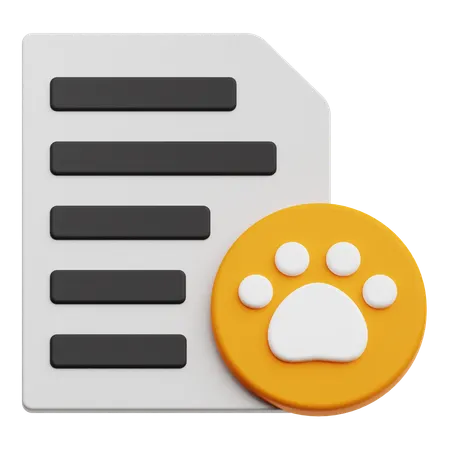 Pet Document  3D Icon