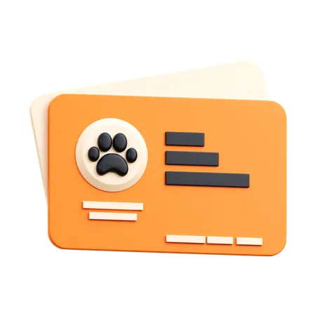 Pet Id Card  3D Icon