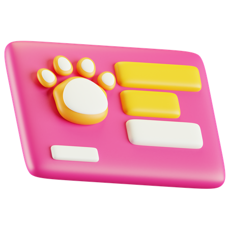 Pet Id Card  3D Icon