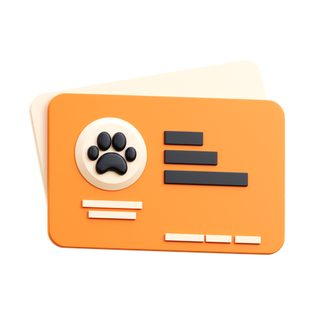 Pet Id Card  3D Icon