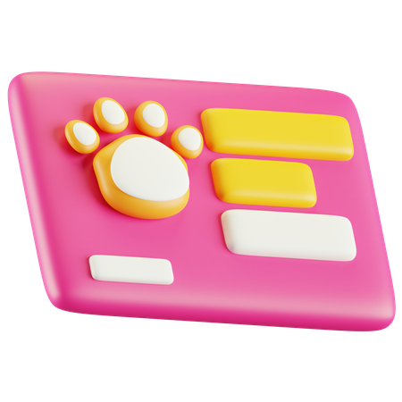Pet Id Card  3D Icon