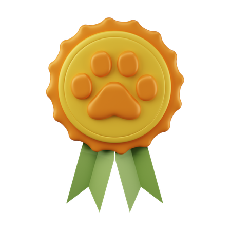 Pet paw badge  3D Icon