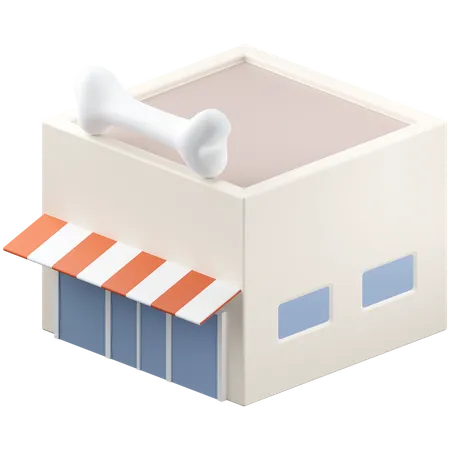 Pet shop building  3D Icon