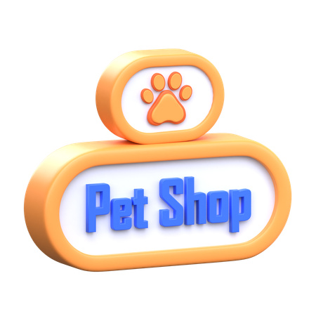 Pet Shop Sign  3D Icon