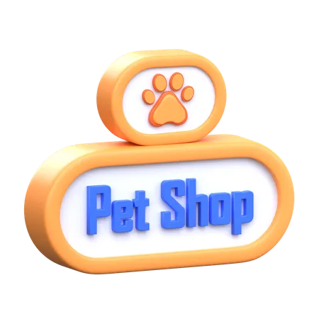 Pet Shop Sign 3 D Pet Shop Icon 3D Icon